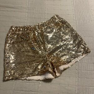 Sincerely Jules Gold High Waist Sequin Shorts